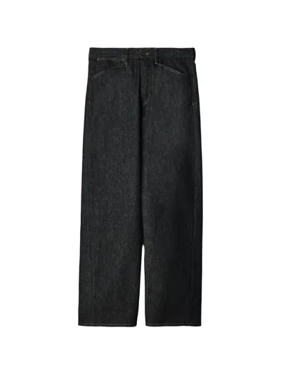 Lemaire Straight Five-pocket Pants In Heavy Yarn-dyed Slate Denim In Gray