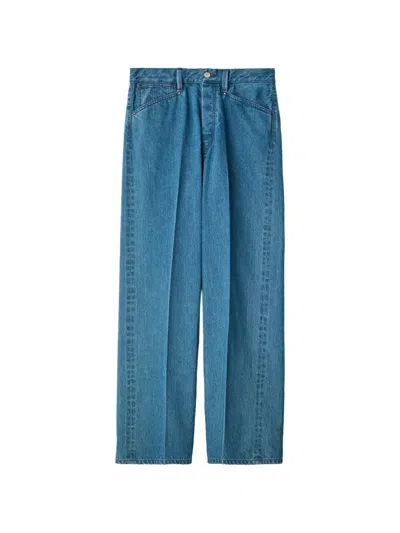 Lemaire Straight Five-pocket Pants In Indigo Selvedge Denim In Blue