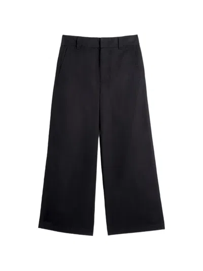 Lemaire Straight High-waisted Trousers In Black
