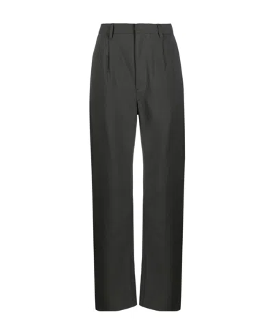 Lemaire Straight-leg Cotton-blend Trousers In Black