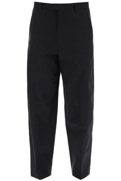 Lemaire Straight Leg Cropped Trousers In Black