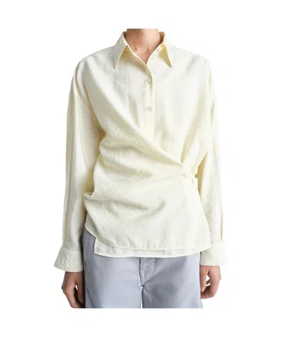 Lemaire Straight-neck Twisted Shirt In White