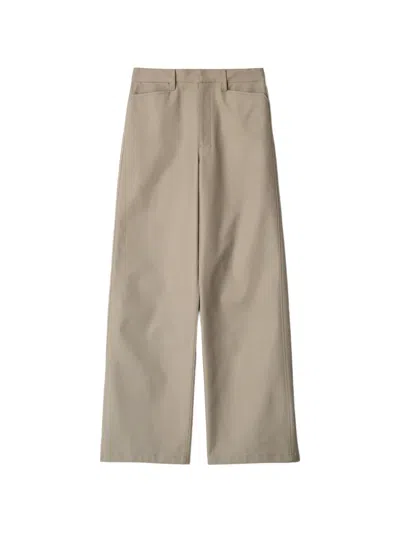 Lemaire Straight Pants In Heavy Cotton Twill In Brown