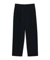 Lemaire Black Drawstring Pants In Wool Blend In Black