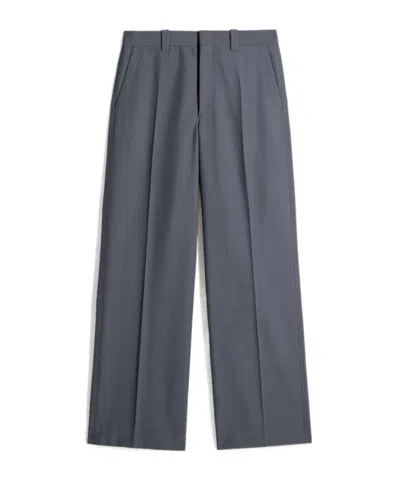 Lemaire Straight Tailored Pants In Tropical Polywool In Black