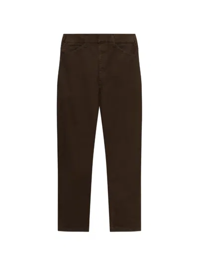 Lemaire Straight-leg Cotton Trousers In Brown