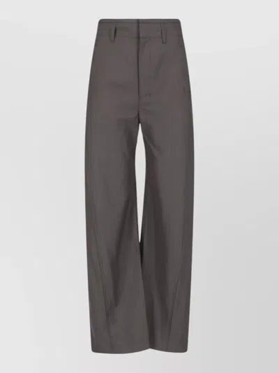Lemaire Straight-leg Tailored Trousers In Gray
