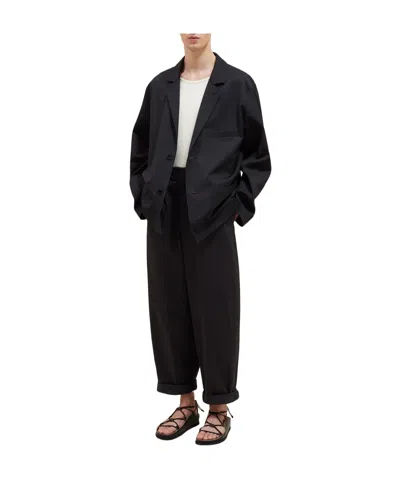 Lemaire Strap-detail Tapered Trousers In Black
