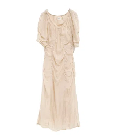 Lemaire Strapless Dress In Nude