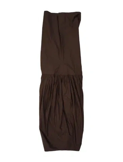 Pre-owned Lemaire Strapless Knee-length Dress W/ Tags In Brown