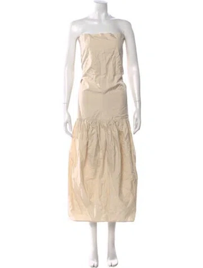 Pre-owned Lemaire Strapless Midi Length Dress In Neutral