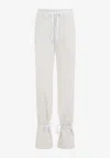 Lemaire Chalk White Cotton Straight Pants With Strings In Chalk