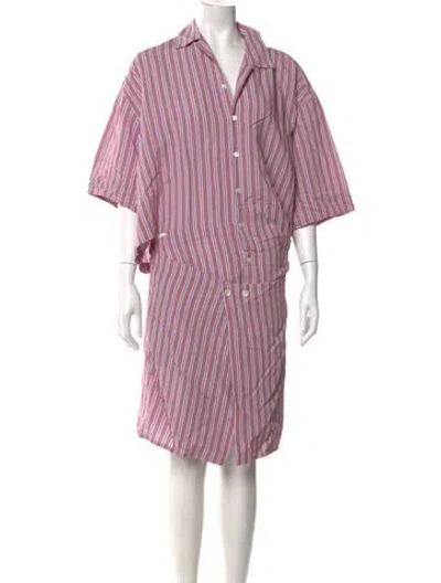 Pre-owned Lemaire Striped Knee-length Dress In Red