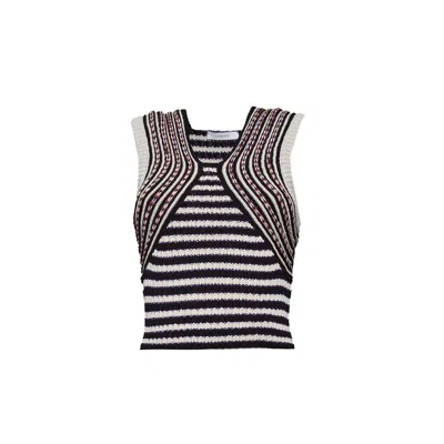 Lemaire Striped Knitted Sleeveless Top In Multicolour
