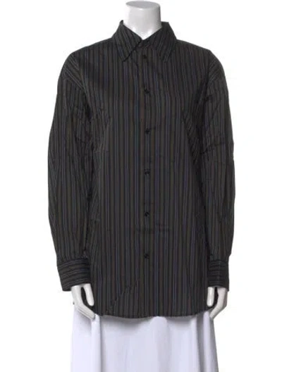 Pre-owned Lemaire Striped Long Sleeve Button-up Top W/ Tags In Multi