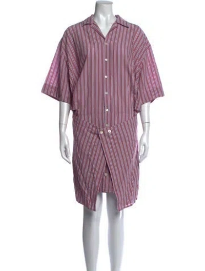 Pre-owned Lemaire Striped Mini Dress In Red