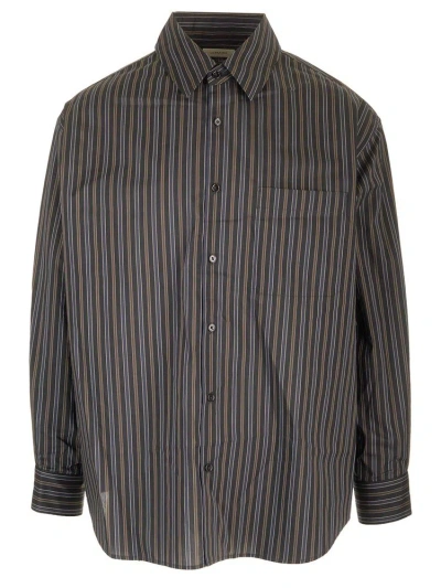 Lemaire Striped Regular Fit Shirt In Multi