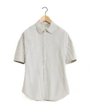 Lemaire Striped Short-sleeved Shirt In White