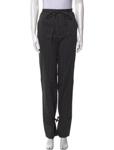 Pre-owned Lemaire Striped Straight Leg Pants W/ Tags In Brown