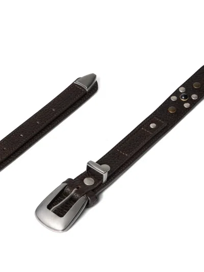 Lemaire Studded Buckle Belt In Brown