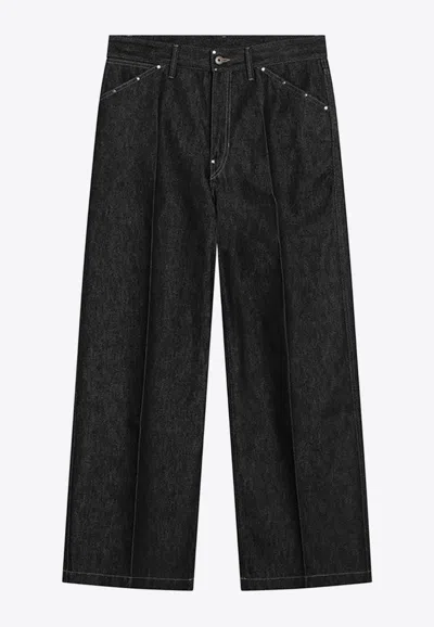 Lemaire Slatecolored Jeans With Studs In Black