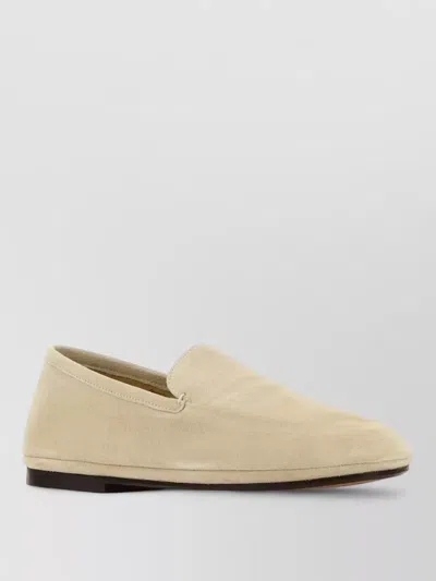 Lemaire Suede Finish Loafers Round Toe Design In Neutral