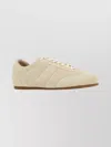 Lemaire Suede Low Profile Sneakers With Rubber Sole In Neutral