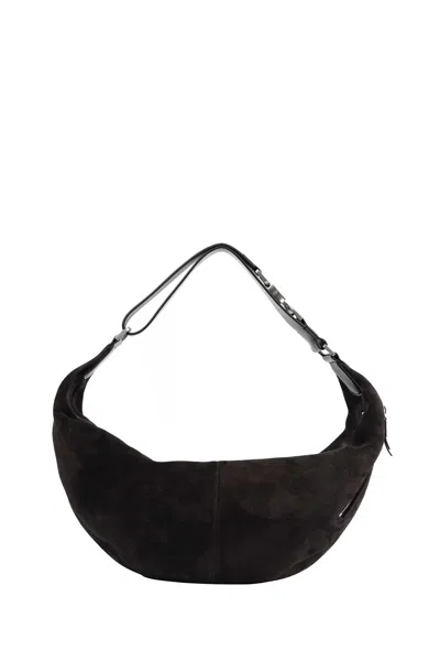 Lemaire Suede Quiver Clip Bag In Black