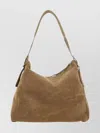 Lemaire Suede Shoulder Bag Adjustable Strap In Brown