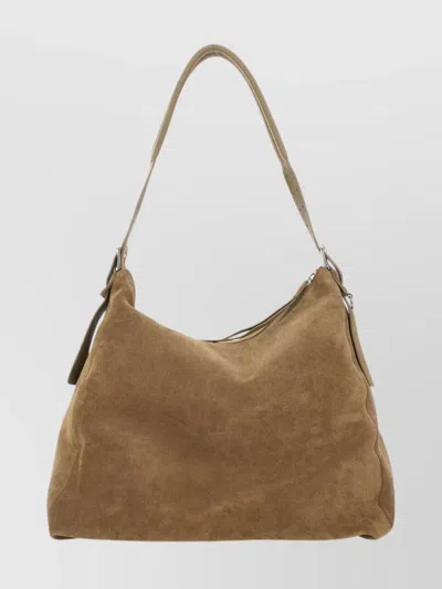 Lemaire Suede Shoulder Bag Adjustable Strap