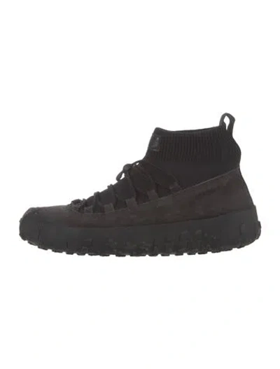 Pre-owned Lemaire Suede Sock Sneakers In Black