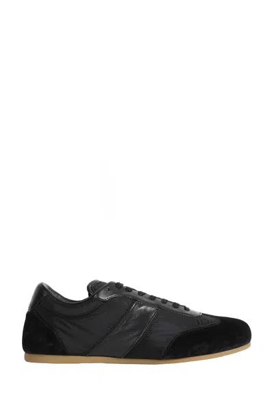 Lemaire Suede Soft Runner Sneakers In Black