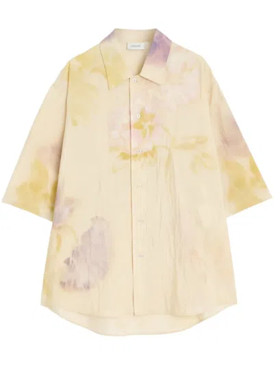 Lemaire Shirt In Yellow Silk