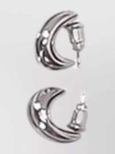 Lemaire Sunflower Hoop Earrings In Silver Tone