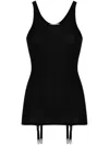 Lemaire Suspenders-detail Seamless Tank Top In Black