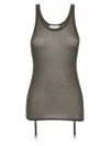 Lemaire Ribbed Texture Tank Top With Adjustable Straps In Brown