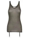 Lemaire Ribbed Texture Tank Top With Adjustable Straps In Brown