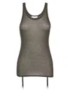 Lemaire Ribbed Texture Tank Top With Adjustable Straps In Brown