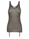 Lemaire Ribbed Tank Top With Garters In Brown