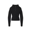 Lemaire High Collar Wool Sweater With Half-zip Closure In Black