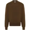 Lemaire Long-sleeved Pullover Sweater In Brown