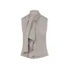 Lemaire Asymmetrical Sleeveless Cardigan Scarf Collar In Brown
