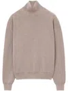 Lemaire Man Turtleneck Light Brown Size L Wool In Latte Coffee