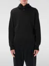 Lemaire Knitted Hooded Sweater With Ribbed Detailing In Black