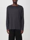 Lemaire Black Heavy Silk Long Sleeve T-shirt In Black