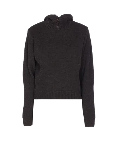 Lemaire Sweater With Hood In Brown