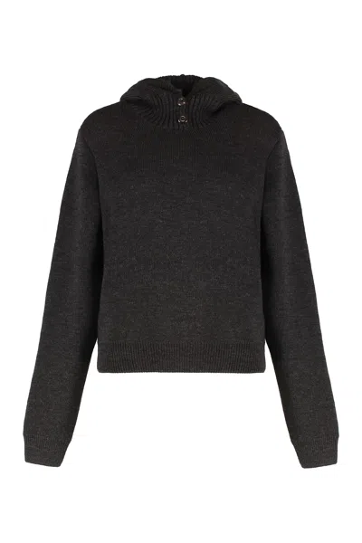 LEMAIRE SWEATER WITH HOOD IN ALPACA BLEND