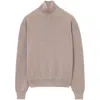 Lemaire Man Turtleneck Light Brown Size L Wool In Beige