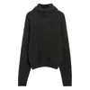 Lemaire Hooded Knit Sweater Featuring Button Detail In Black