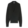 Lemaire Hooded Wrap Cardigan Button Detail In Black